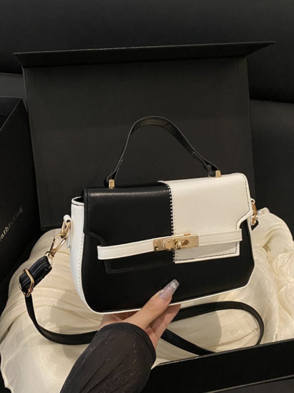 Black Mini Crossbody Top-Handle Bag Boutique NWOT